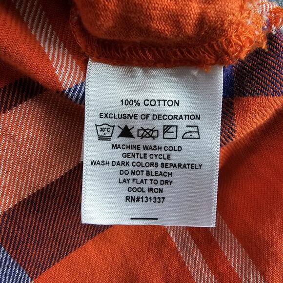 Clemson Tigers Flannel Shirt Plaid Button Up Long Sleeve Roll Tab UG Apparel 2X - Picture 10 of 11